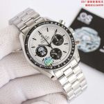 SJ Factory Omega Speedmaster Sterling Silver Dial 42mm Ceramic Bezel Manual Winding Men Watch
